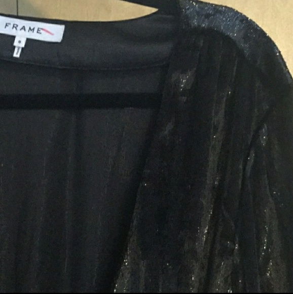 FRAME wrap  effect metallic velvet mini dress - Picture 8 of 10